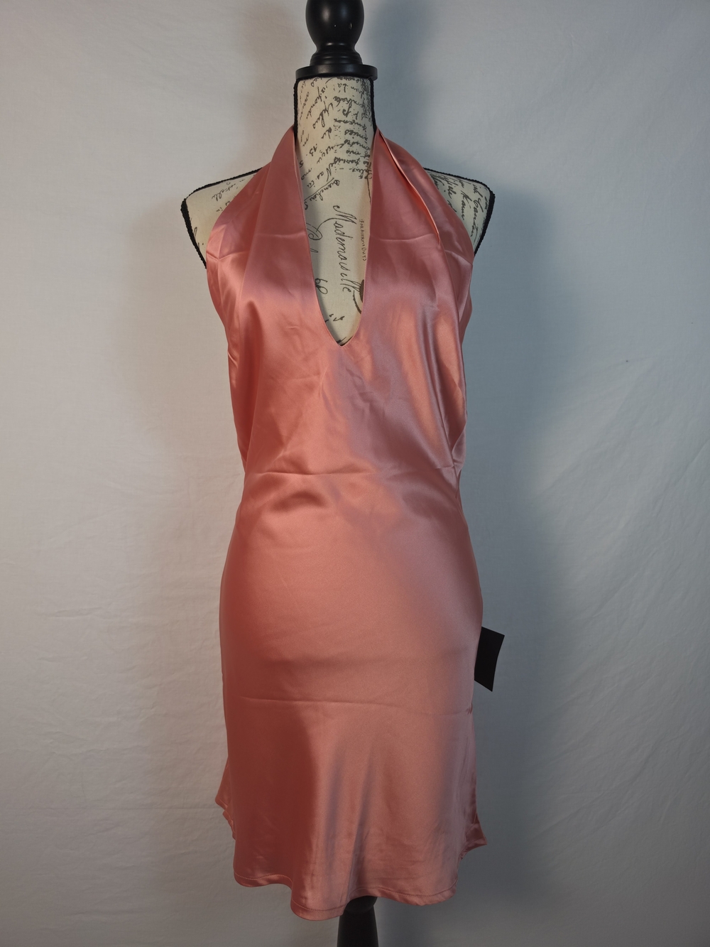 NWT Lulus Beyond Classy Rose Pink Satin Halter Mini Dress - Small